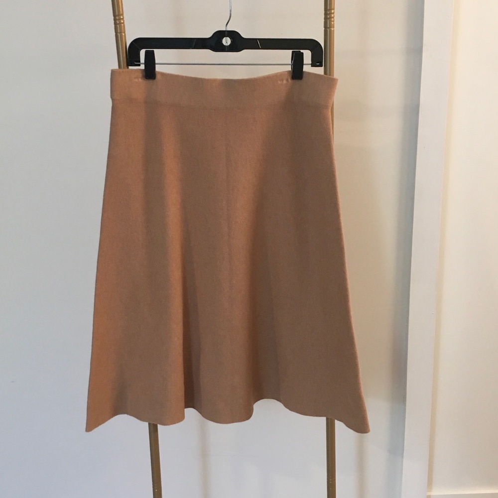 Women's A-Line Knit Skirt in Camel